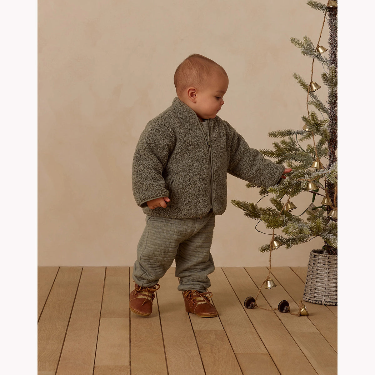 Quincy Mae Shearling Zip Jacket