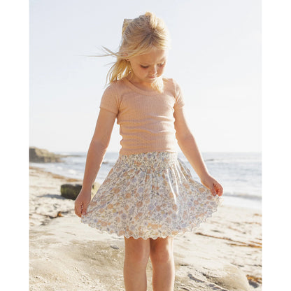 Rylee + Cru Smocked V Mini Skirt