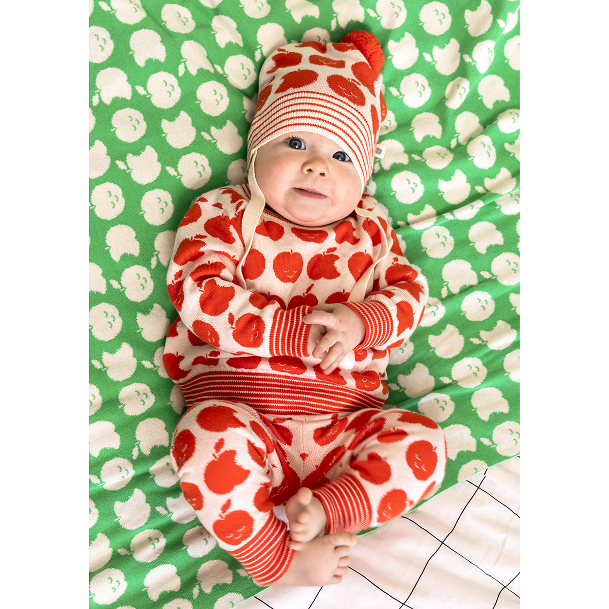 The Bonnie Mob Spangle Apple Knit Trousers for babies