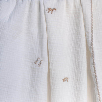 Avery Row Embroidered Muslin Blanket
