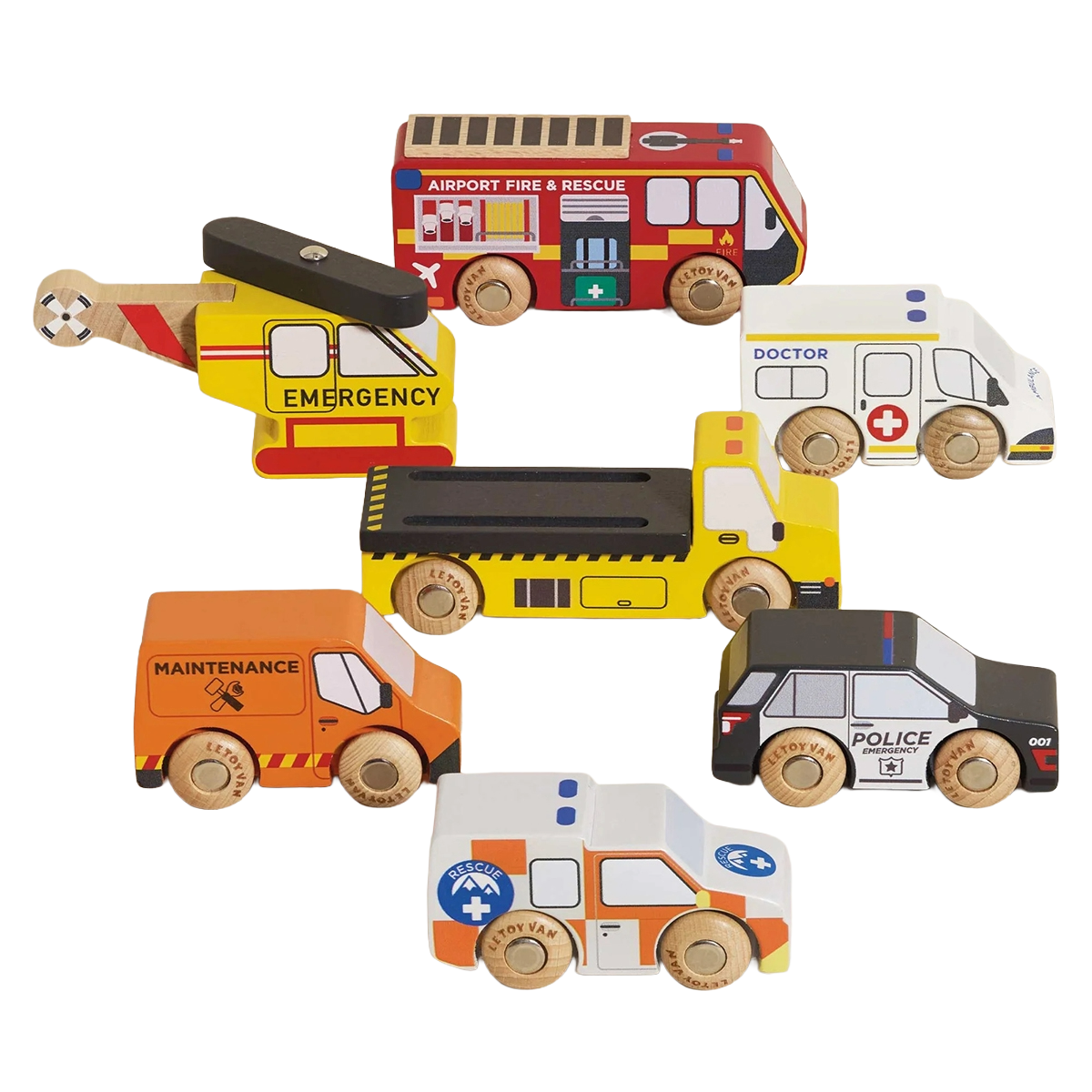 Le Toy Van Emergency Helicopter & Rescue Cars