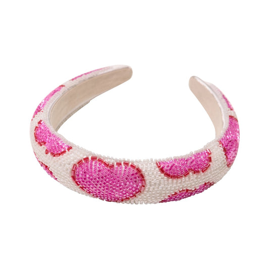 Malibu Sugar Beaded Heart Headband