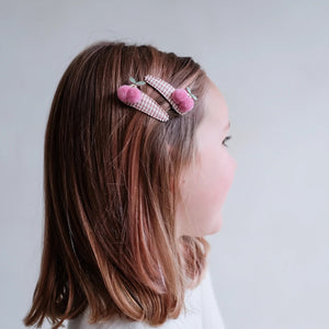 Mimi & Lula Gingham Cherry Clips  for girls