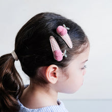 Load image into Gallery viewer, Mimi &amp; Lula Gingham Cherry Clips for kids/children