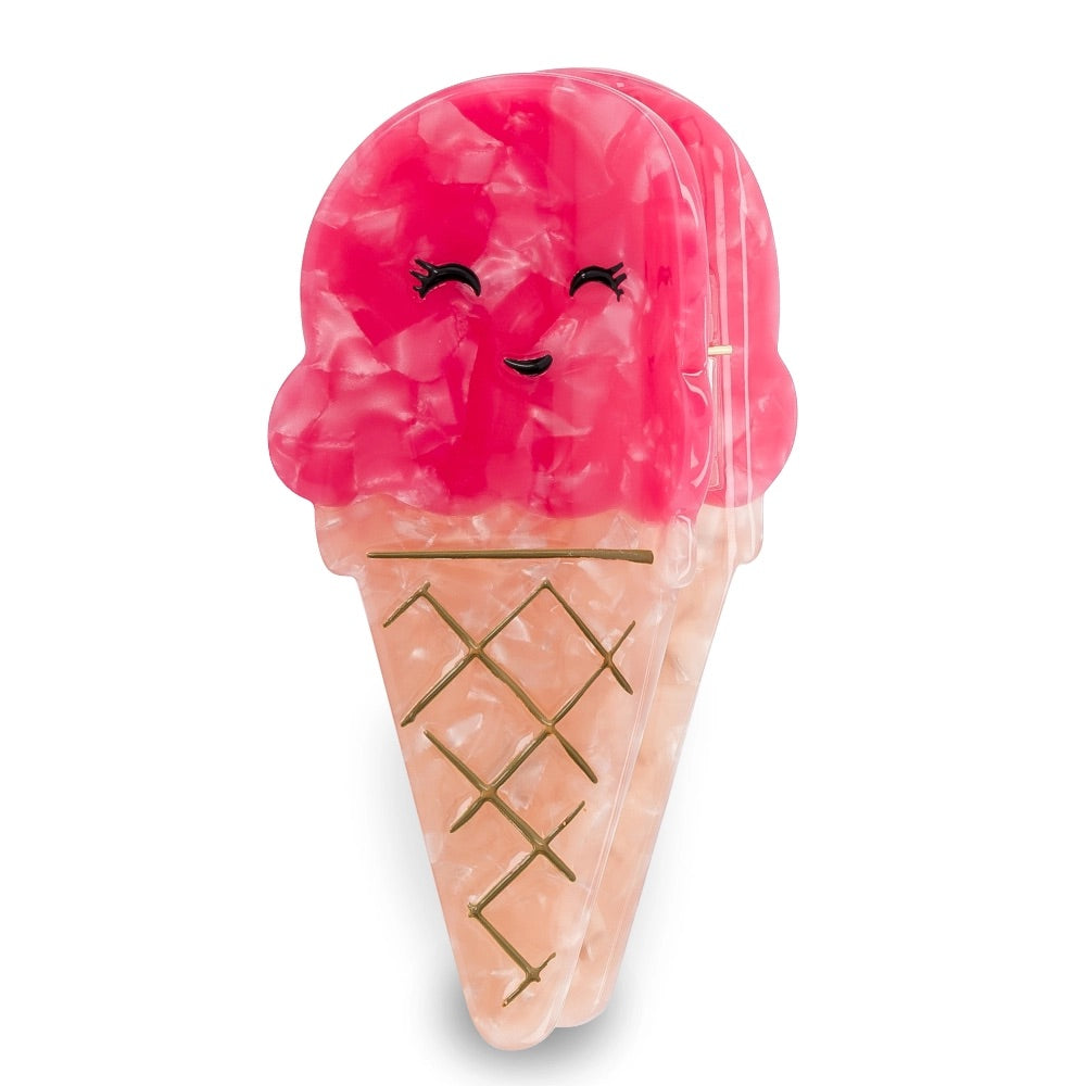 Luciole et Petit Pois Raspberry Ice Cream Claw Clip