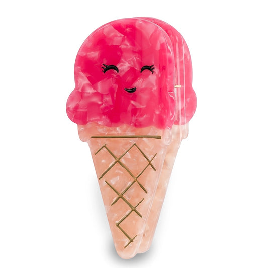 Luciole et Petit Pois Raspberry Ice Cream Claw Clip
