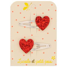 Load image into Gallery viewer, Luciole et Petit Pois Red Heart Clips