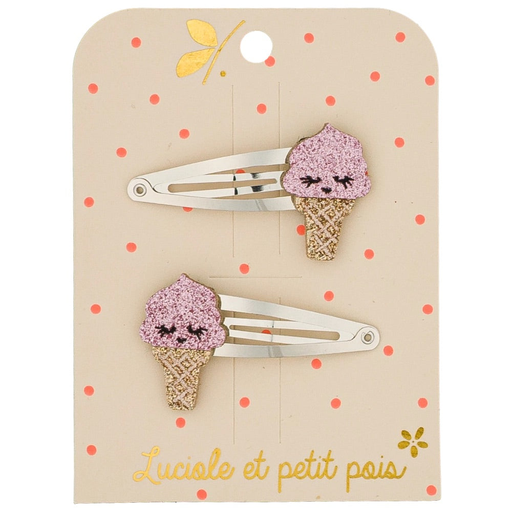 Luciole et Petit Pois Strawberry Ice Cream Clips