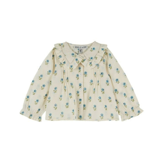 Emile et Ida Block Print Large Collar Blouse
