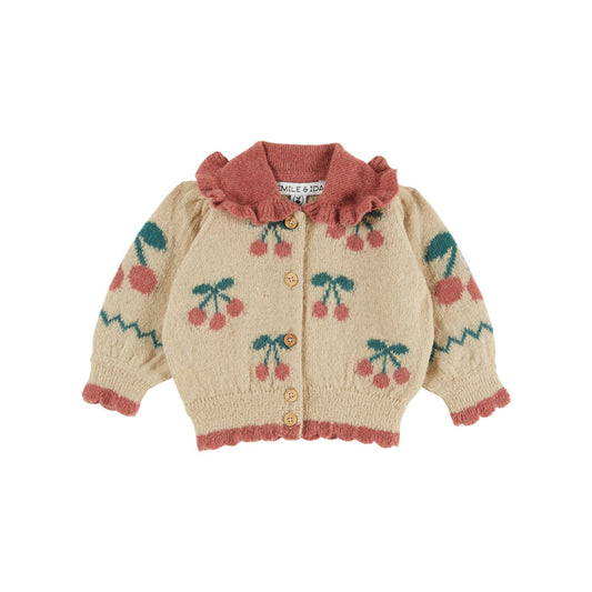 Emile et Ida Cherry Intarsia Cardigan