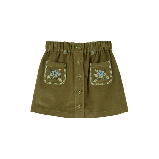 Emile et Ida Embroidered Flowers Pocket Skirt