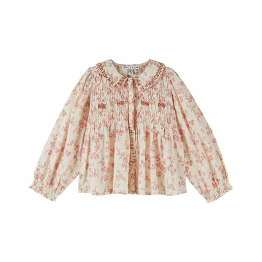 Emile et Ida Embroidered Smocked Blouse