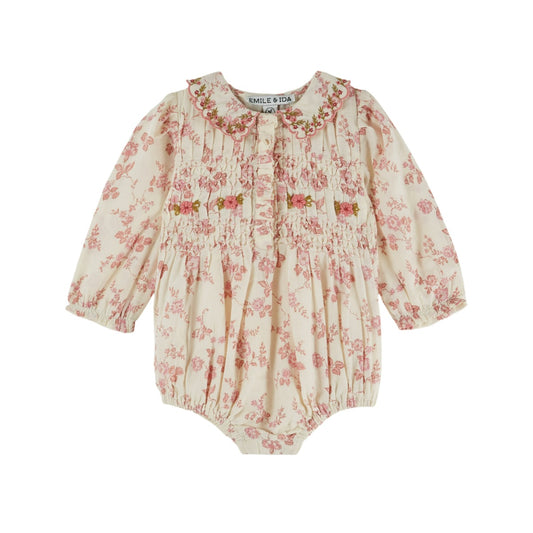 Emile et Ida Embroidered Smocked Romper