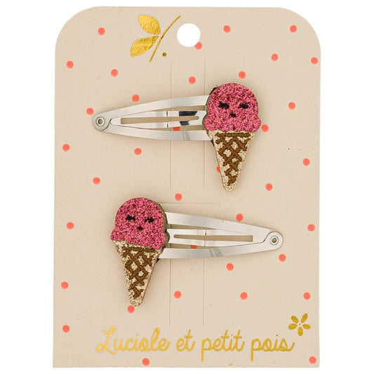 Luciole et Petit Pois Raspberry Ice Cream Clips