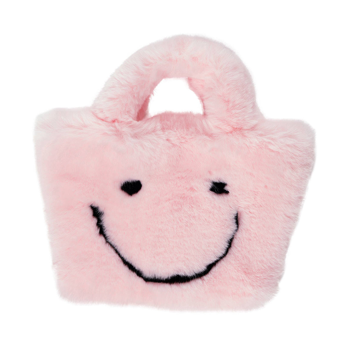 Malibu Sugar Faux Fur Fuzzy Happy Face Purse