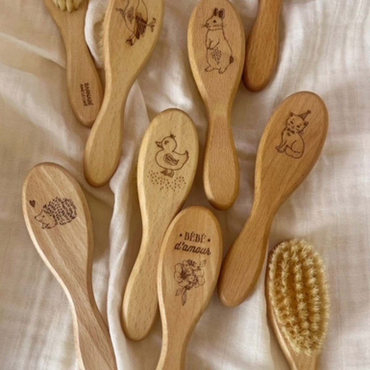 Barnabé Aime Le Café Wood Baby Hairbrush