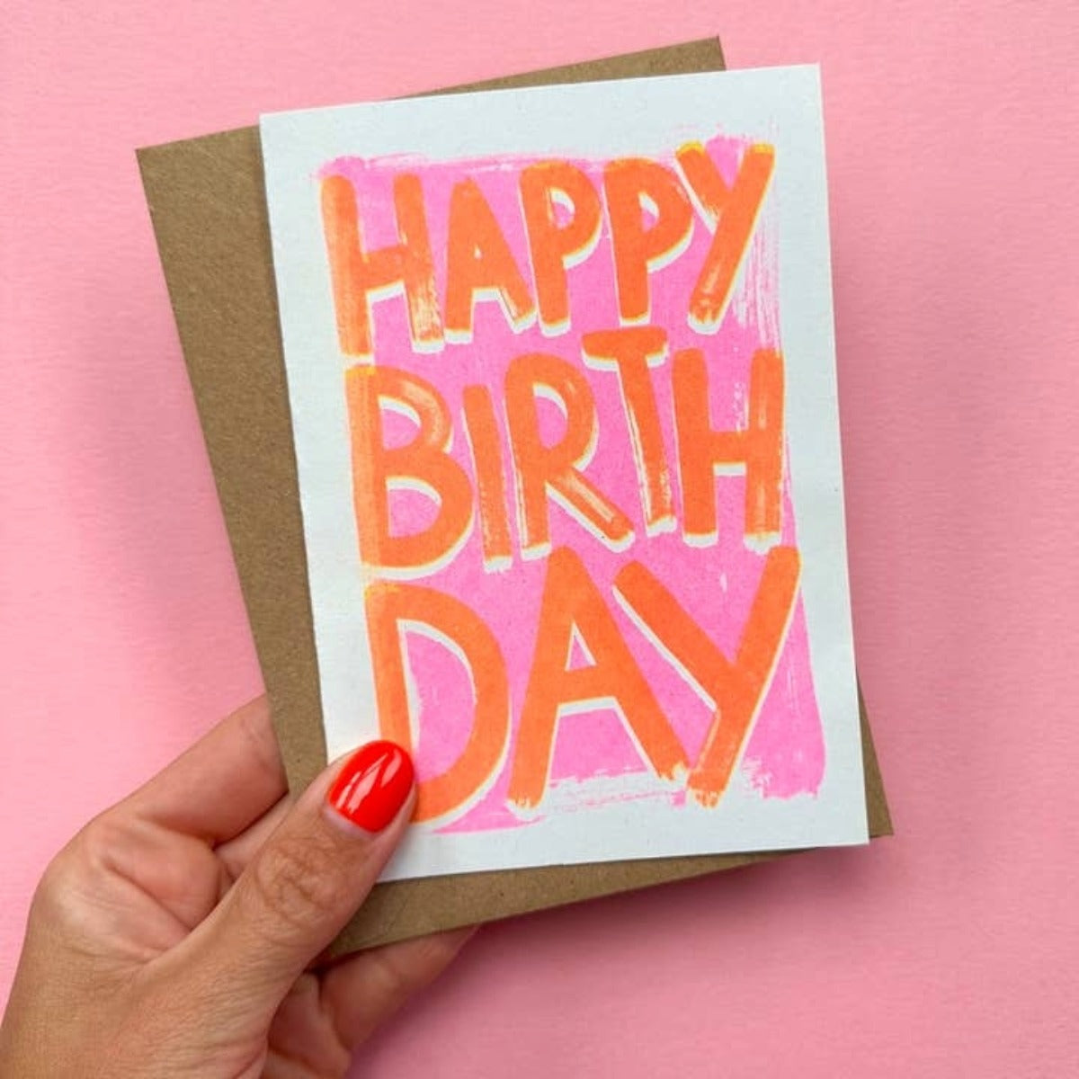 House of Payne Birthday Card- Pink/Orange