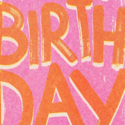 House of Payne Birthday Card- Pink/Orange