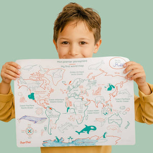 Super Petit Colouring Learn & Play - My First World Map for kids/children