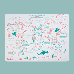 Super Petit Colouring Learn & Play - My First World Map reusable