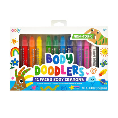 OOLY Body Doodlers Face & Body Crayons (Set of 12)
