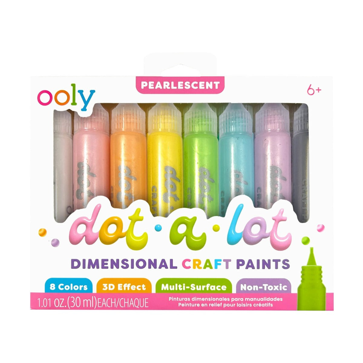 OOLY Dot-A-Lot: Dimensional Craft Paint- Pearlescent (Set of 8)