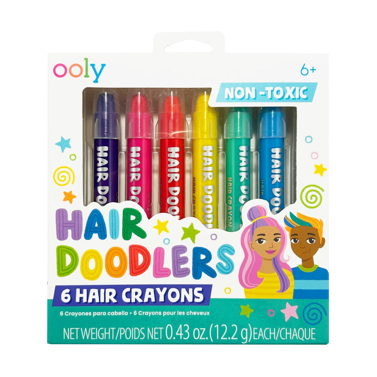 OOLY Hair Doodlers Hair Crayons (Set of 6)