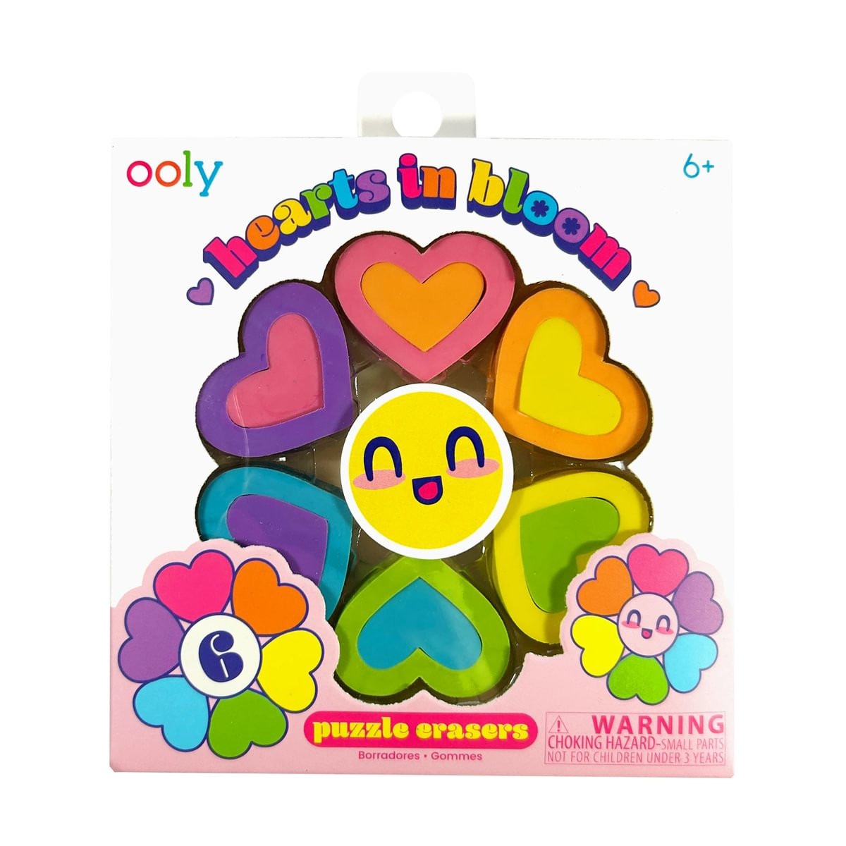 OOLY Hearts in Bloom: Erasers (Set of 6)