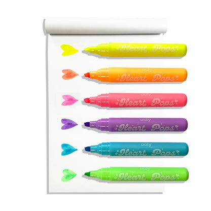 OOLY Heart Pops: Neon Highlighters (Set of 6)
