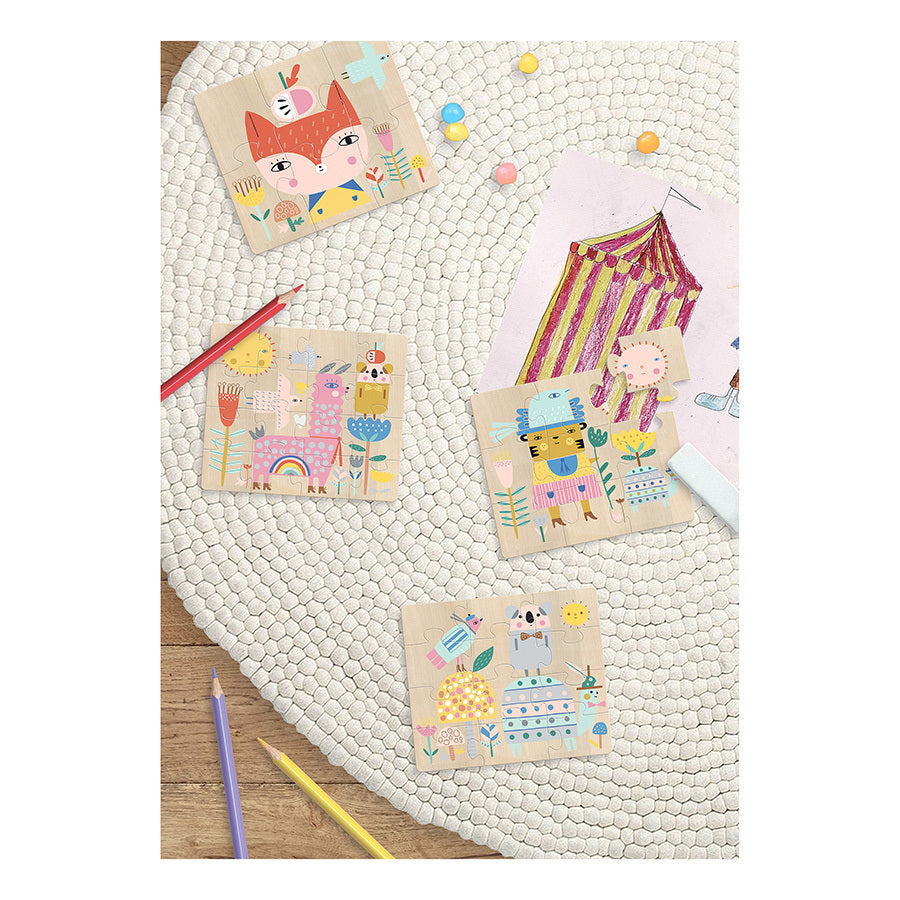 Vilac 4 Animal Wooden Educational Puzzles