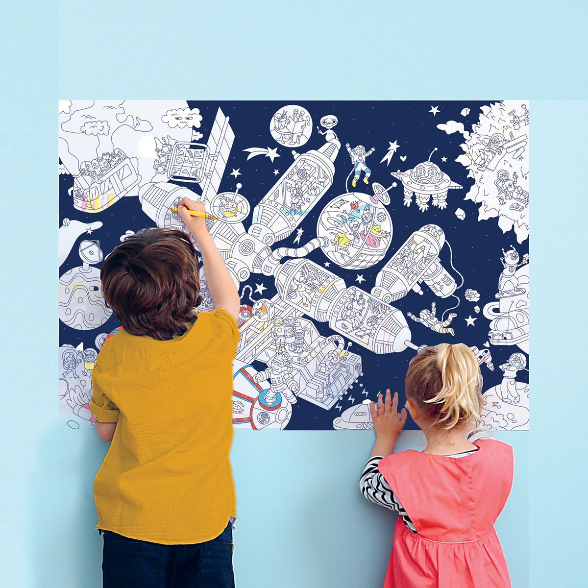 OMY Giant Poster & Stickers - Space Station