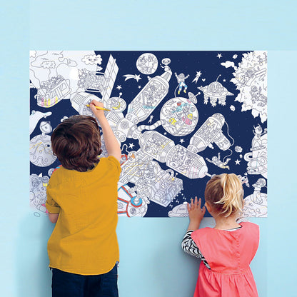OMY Giant Poster & Stickers - Space Station