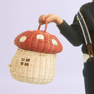 Olli Ella Rattan Mushroom Basket for toys