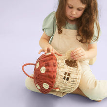 Load image into Gallery viewer, Olli Ella Rattan Mushroom Basket toy storage