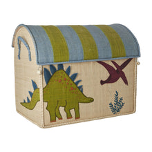 Load image into Gallery viewer, Rice Raffia Toy Storage Basket: Dinosaur - Large