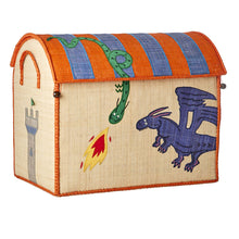 Load image into Gallery viewer, Rice Raffia Toy Storage Basket: Dragon - Large