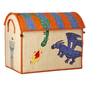 Rice Raffia Toy Storage Basket: Dragon - Large