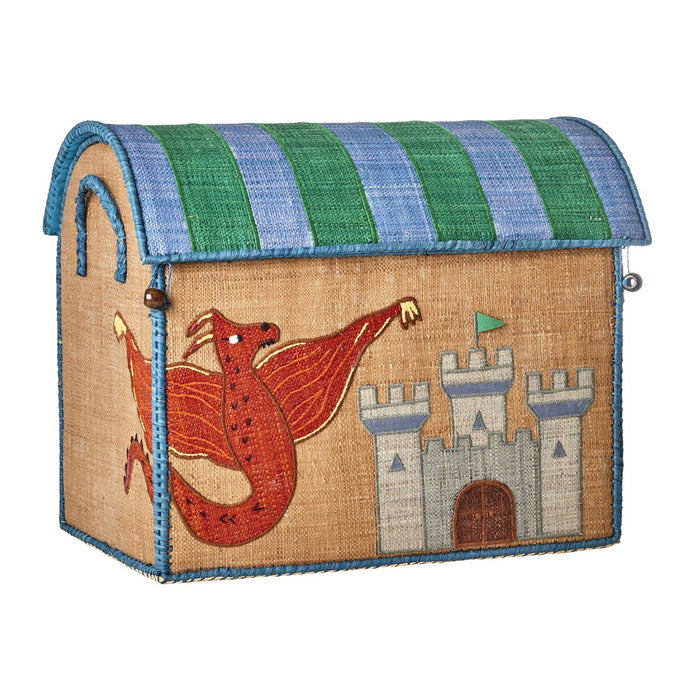 Rice Raffia Toy Storage Basket: Dragon - Medium