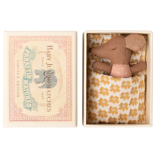 Maileg Sleepy/Wakey Baby Mouse in Matchbox