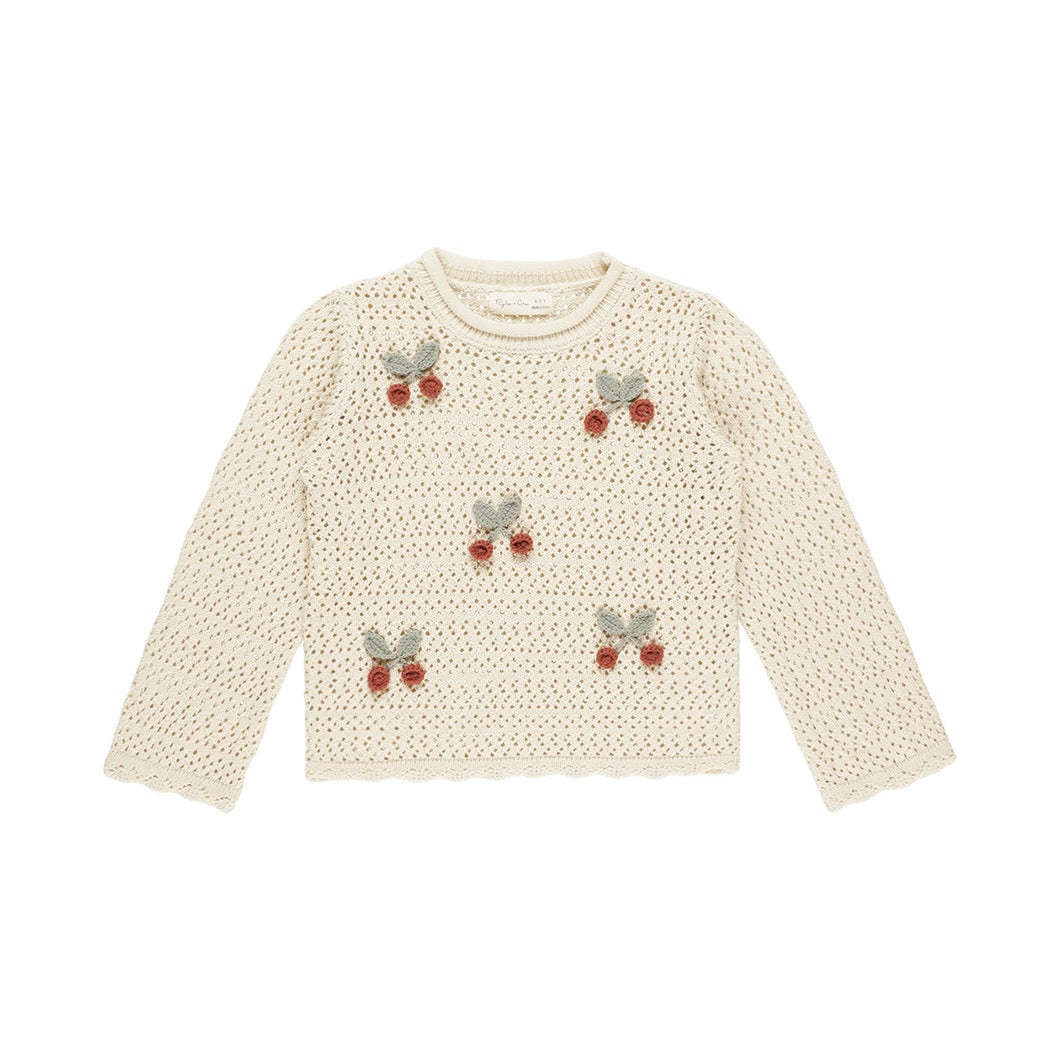 Rylee + Cru Crochet Knit Pullover