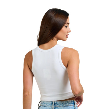 Malibu Sugar V Neck Tank Top With Full Back