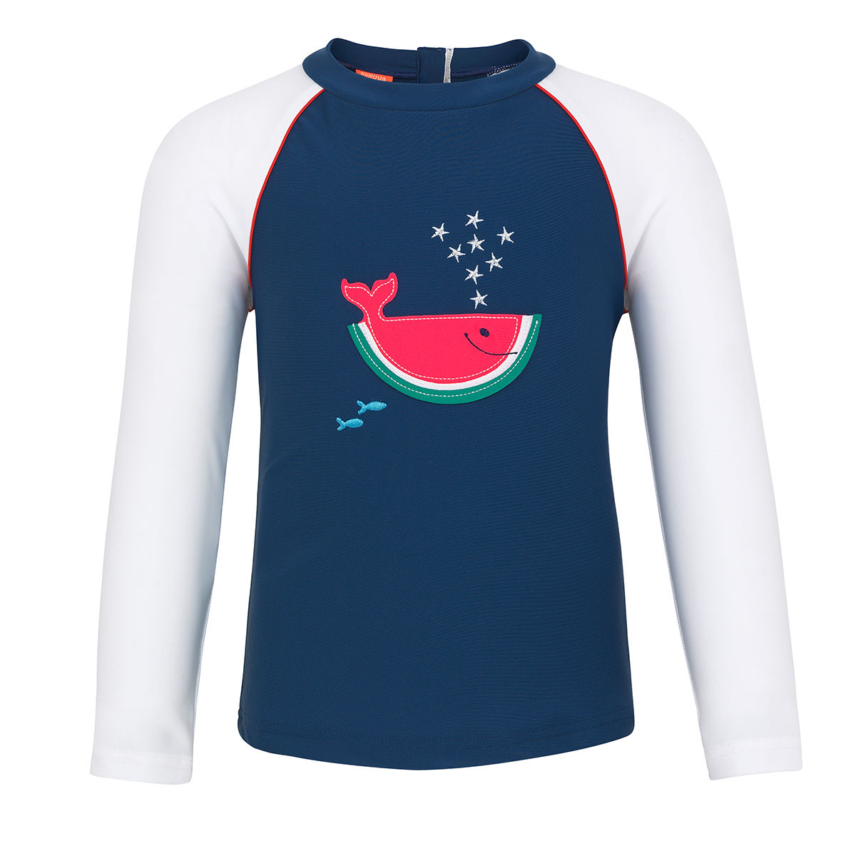 SUNUVA NAVY WATERMELON WHALE LONG SLEEVE RASH VEST