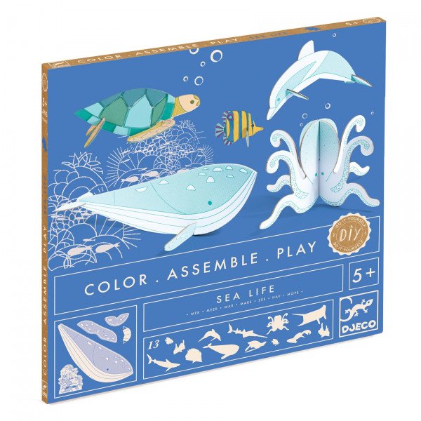 arts and crafts diy animals kit - sea life for kids from djeco