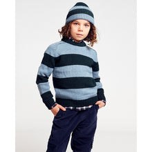Load image into Gallery viewer, green and blue stripes hat/beanie for kids/children from AO76