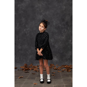 Tocoto Vintage Stars Fancy Tulle Dress in black for toddlers, kids/children and teens/teenagers