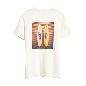 short sleeve kenny t-shirt in colour vintage white with surf print on back from bellerose for kids