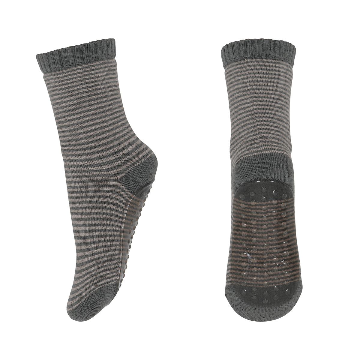 anti-slip socks in stripes for babies, toddlers, kids in colour Agave Green from MP Kids / MP Denmark