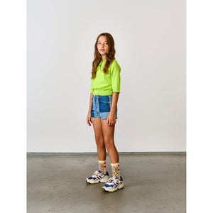 denim shorts with raw edges for kids from bellerose