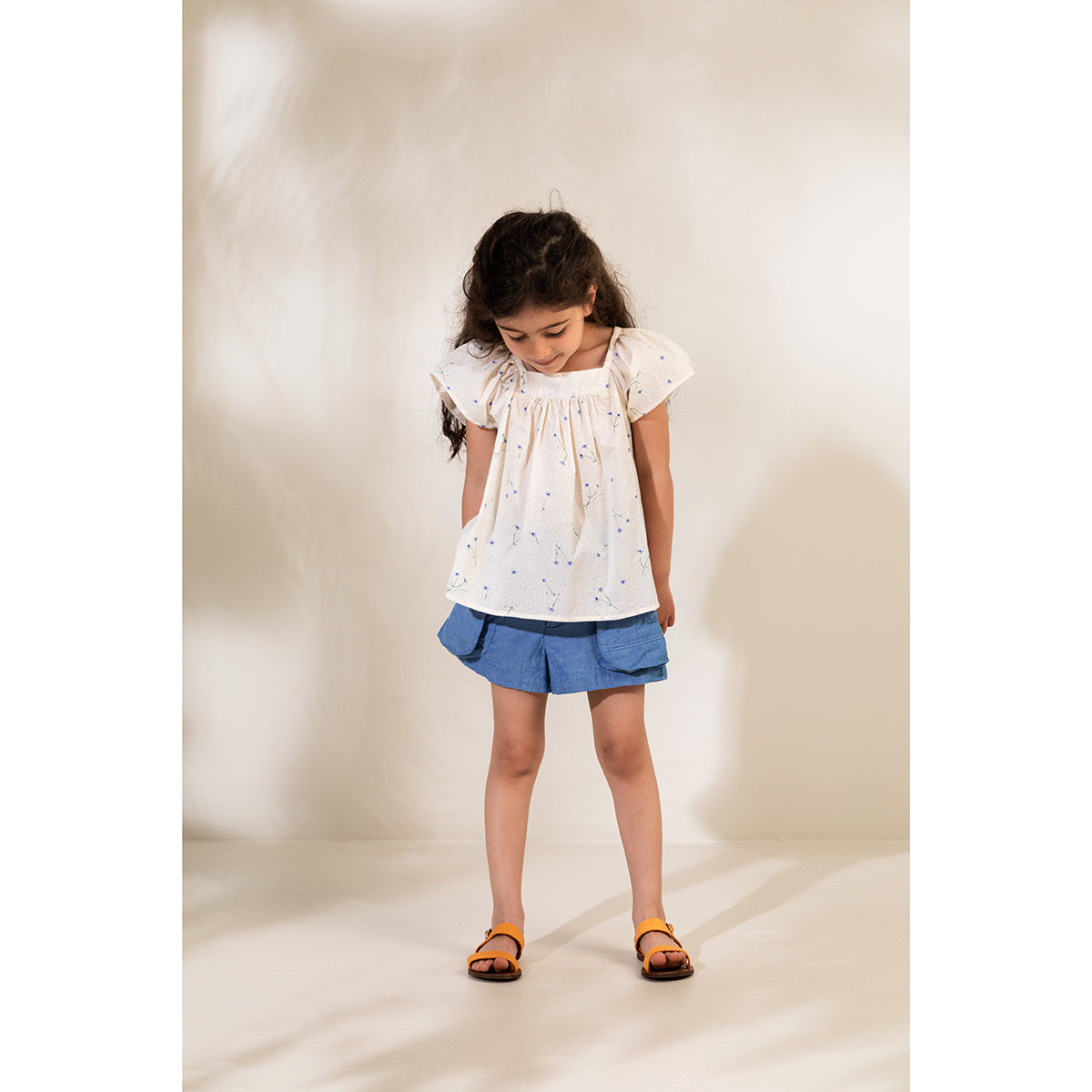 Piga shorts in the colour bright denim for toddlers, kids, teens from marmar copenhagen