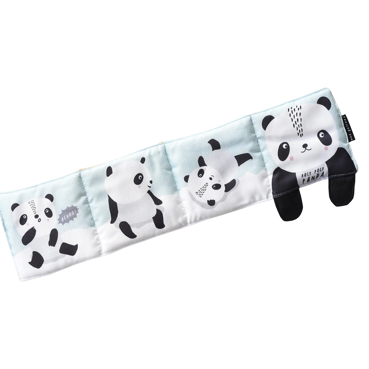 baby's first soft cloth book roly poly panda from wee gallery